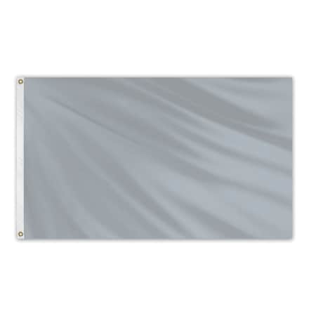 Global Flags Unlimited Solid Color Outdoor Nylon Flag 3' x 5' - Silver 204666